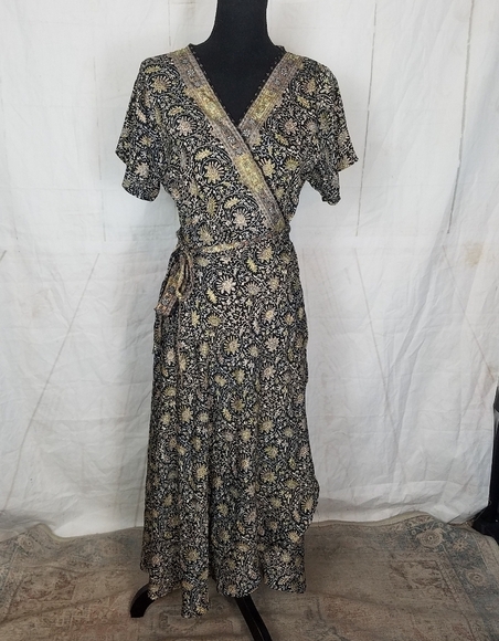 paani midi wrap floral dress size small - Picture 1 of 8